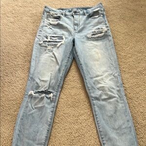 American Eagle Outfitters Blue Boyfriend Jeans Distressed